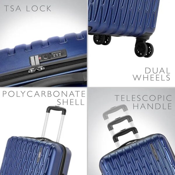 Safari Expedition Large Suitcase Bag – 28 Inch, Hard Shell, 360° Wheels (Navy Blue) - Image 5
