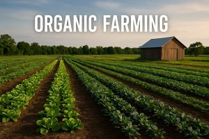 Organic Farming with lush green