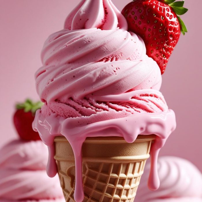 Strawberry Bliss Cone ice cream softy ₹100